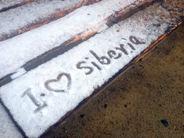 First snow in Siberia in October